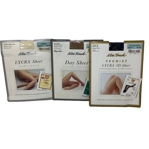 Vintage Nice Touch Lycra Day Sheer 3D Size D Nude, Off Black, Pearl Pantyhose